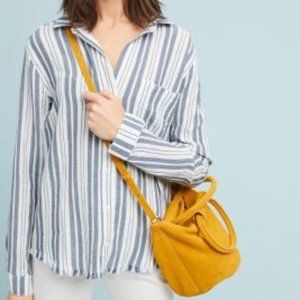 Cloth & Stone Striped Button Down w/Frayed Hem